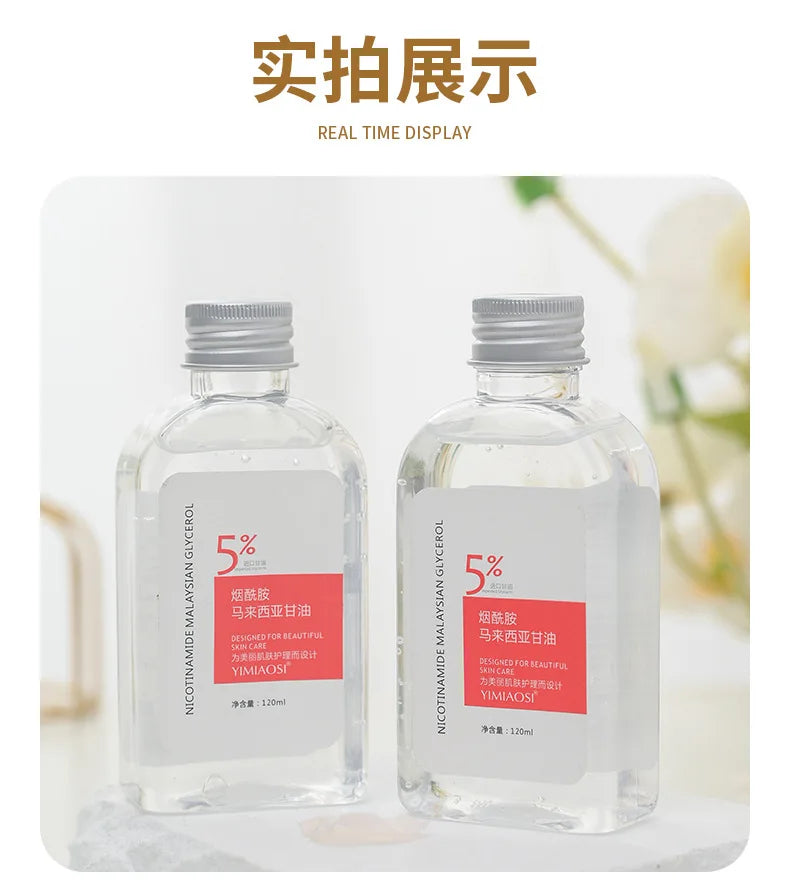 120ml Niacinamide Skincare Glycerol Face Serum Can Be Used Throughout The Body To Refresh, Moisturize, and Brighten Skin Tone