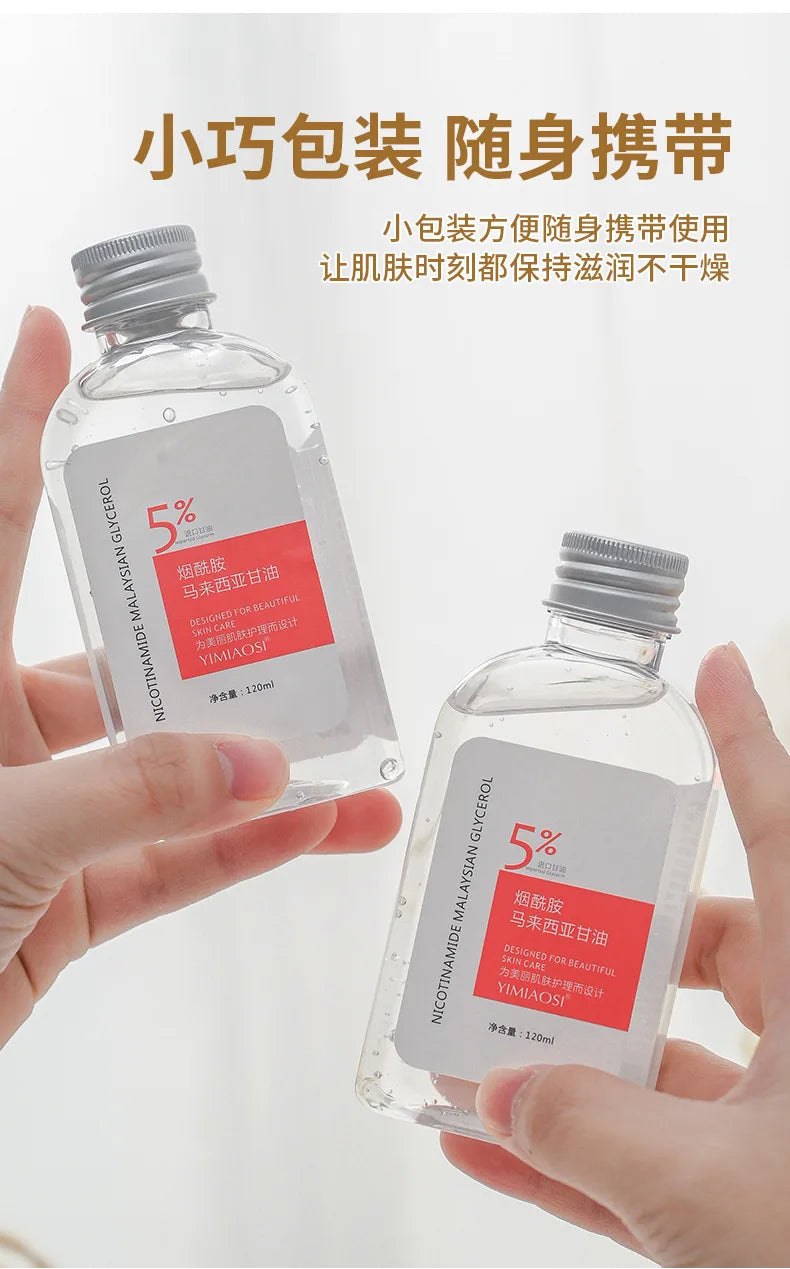 120ml Niacinamide Skincare Glycerol Face Serum Can Be Used Throughout The Body To Refresh, Moisturize, and Brighten Skin Tone